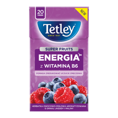 Tetley Super Fruits ENERGIA Jagoda / Malina