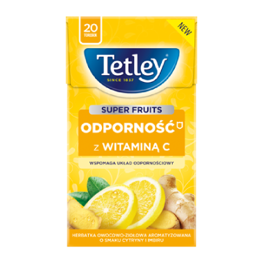 Tetley Super Fruits ODPORNOŚĆ Cytryna / Imbir