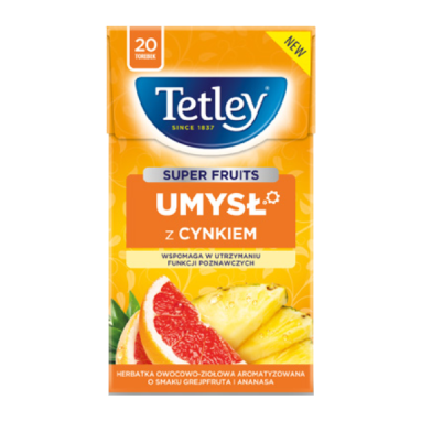 Tetley Super Fruits UMYSŁ Ananas / Grejpfrut